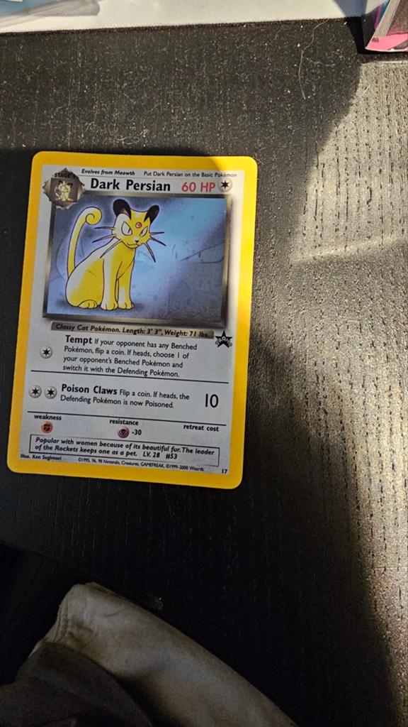 Pokemon Dark Persian Promo (Vintage Pokémon Kaart), Ophalen of Verzenden, Zo goed als nieuw