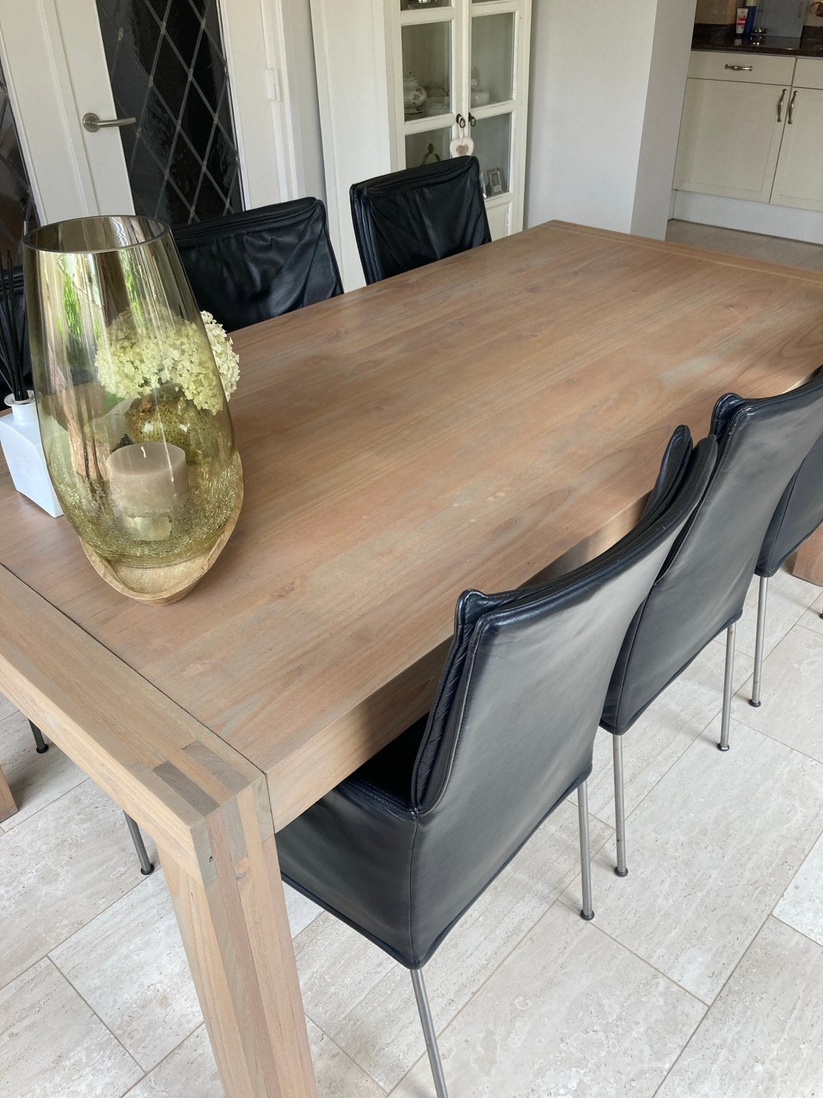 Teak eettafel, Ophalen, Teakhout, 50 tot 100 cm, Zo goed als nieuw