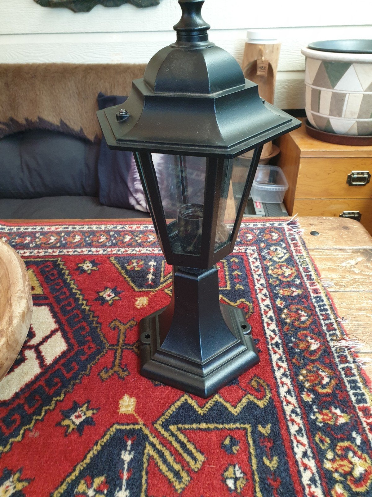 Zwarte buitenlamp / lantaarnpaal - Zo goed als nieuw, Tuin en Terras, Overige materialen, Minder dan 50 watt, Overige typen, Ophalen of Verzenden