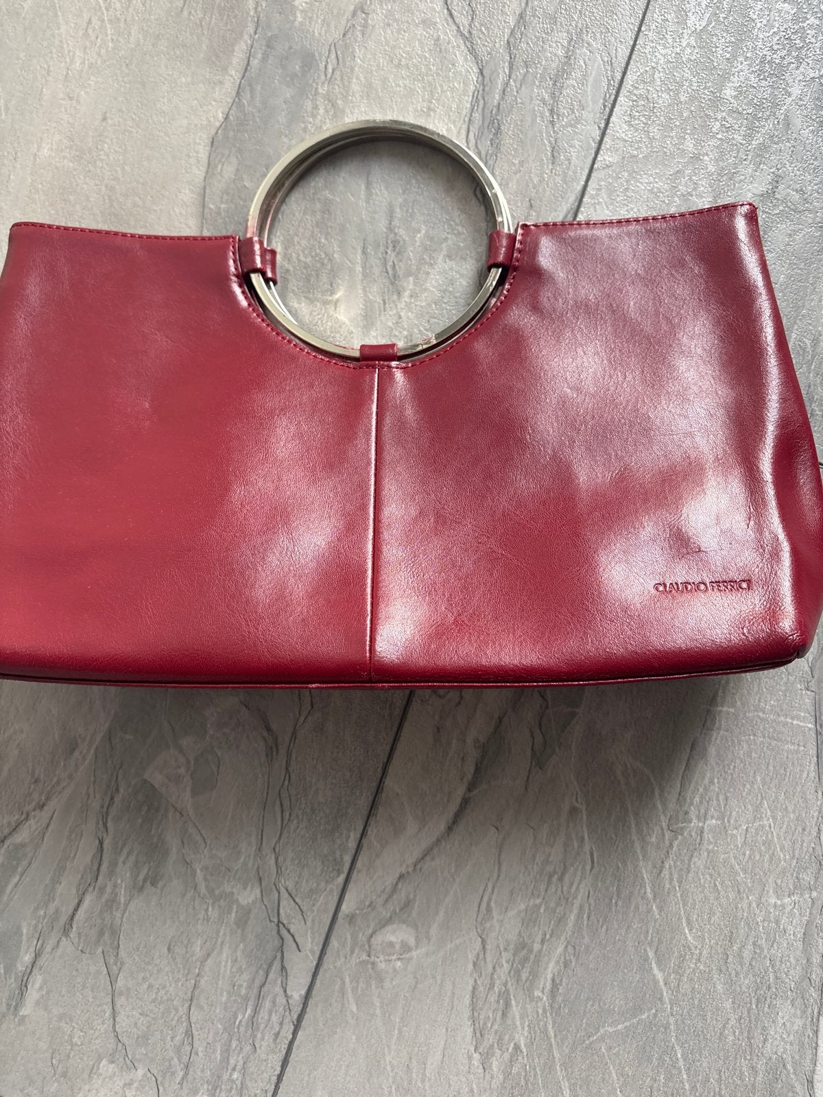 Claudio Ferrici handtas - magneet sluiting defect, Sieraden, Tassen en Uiterlijk, Ophalen of Verzenden, Gebruikt, Rood, Handtas