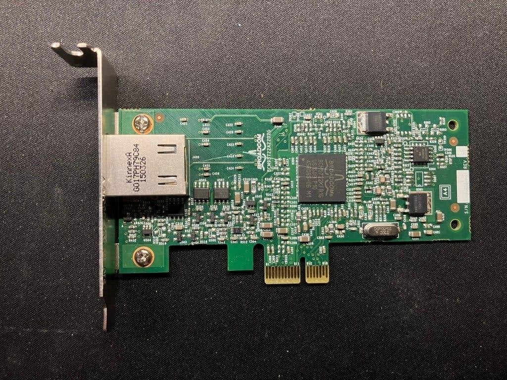Dell Broadcom BCM5722 Single Port Gigabit RJ45 PCIe Netw.krt, Verzenden, Gebruikt, Intern, Intel
