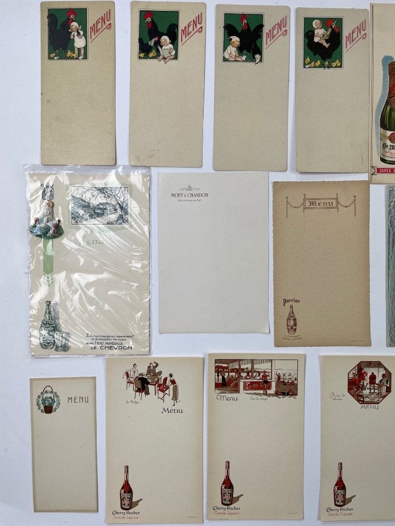19 oude menukaarten 1900-1950, Ophalen of Verzenden