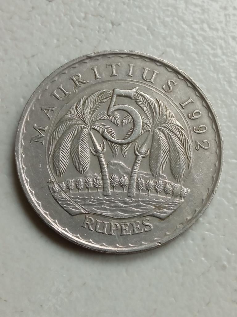 Mauritius 5 rupee 1992., Postzegels en Munten, Munten | Afrika, Ophalen of Verzenden, Overige landen, Losse munt