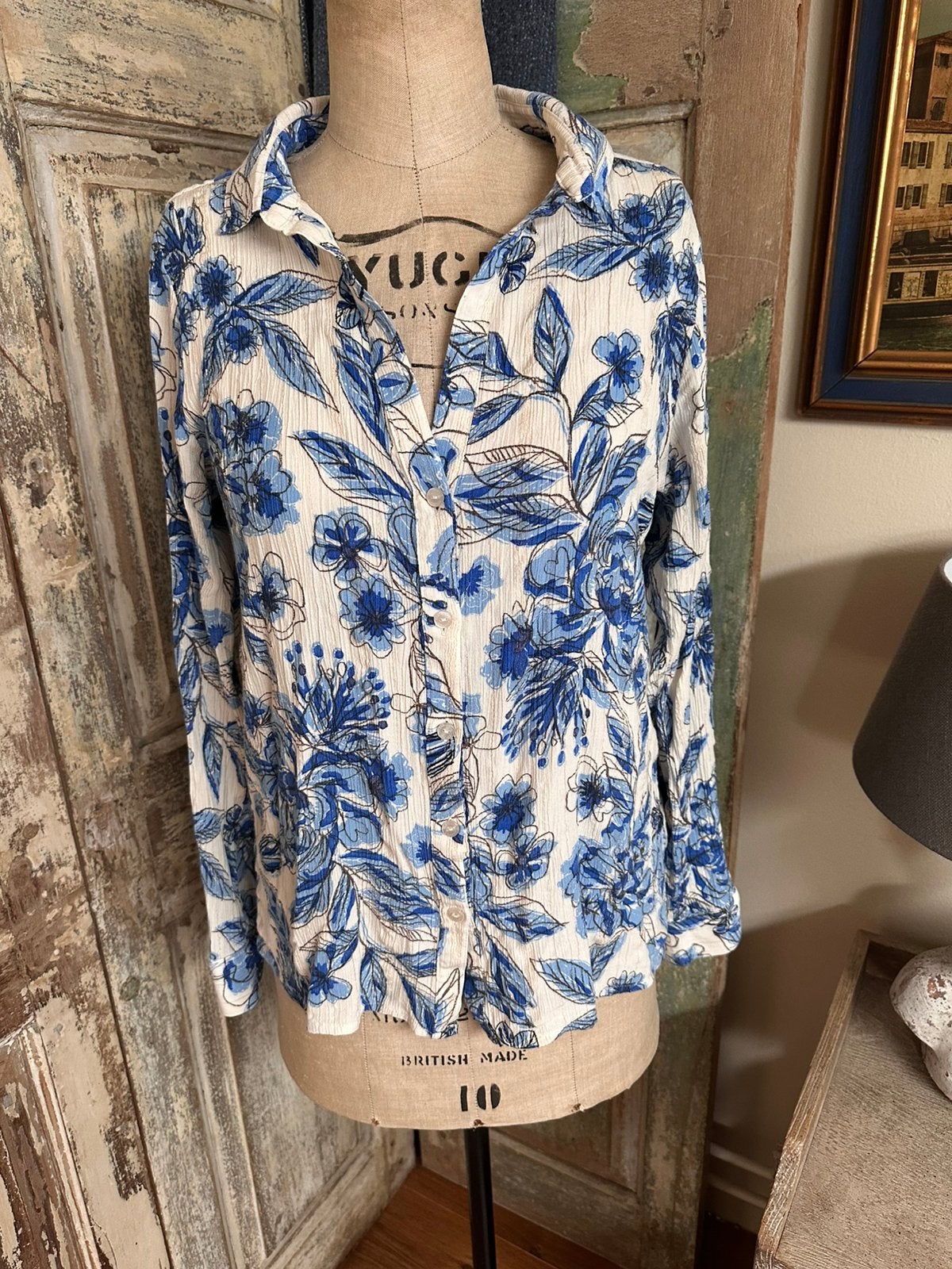 Fabienne Chapot blouse blauw maat 36/38, Ophalen of Verzenden, Zo goed als nieuw, Maat 36 (S), Blauw