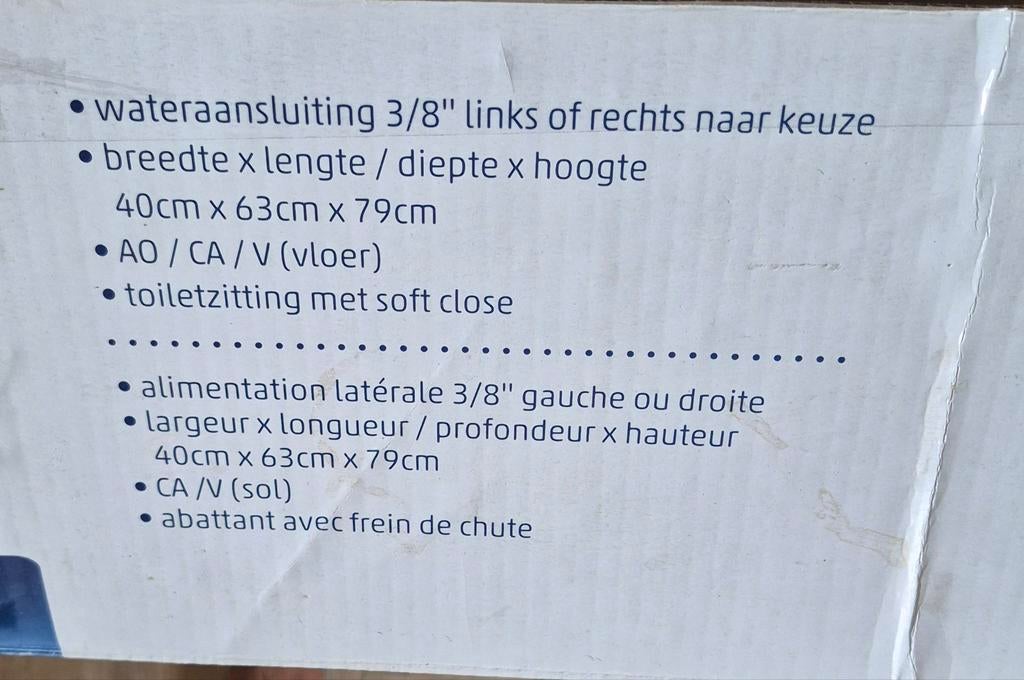 Aqua Vive staande toiletpot, diepspoeler, vloerafvoer, Ophalen, Nieuw, Toilet