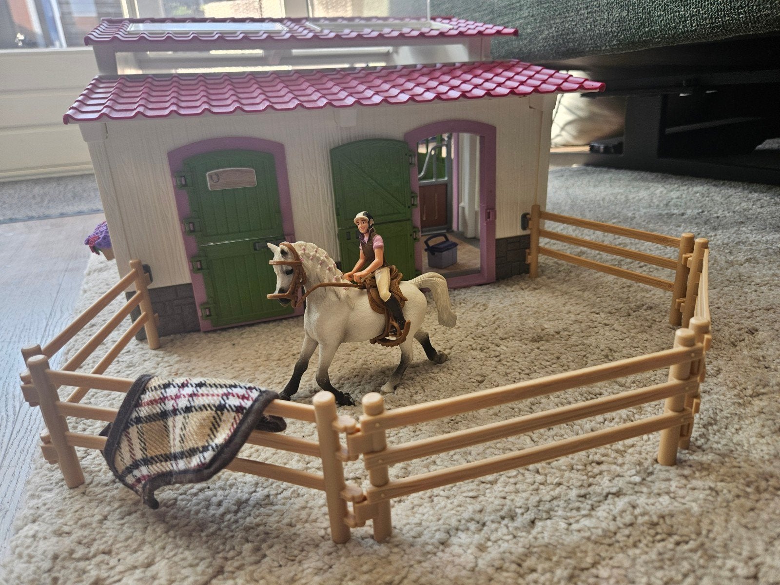 Schleich Manege met paarden en accessoires, Ophalen of Verzenden, Gebruikt, Jongen of Meisje