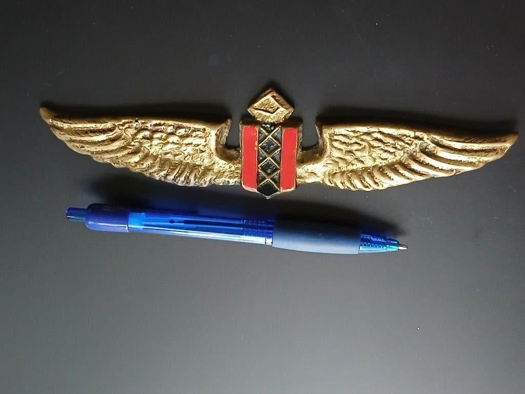 Zwaar Metalen Vliegerembleem van de MLD ?, Verzamelen, Ophalen of Verzenden, Luchtmacht, Nederland, Embleem of Badge