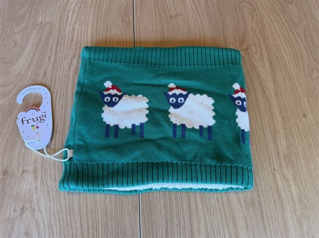 Frugi Biologische Kerst Schapen Snood met Fleecevoering, Kleding | Dames, Ophalen of Verzenden, Zo goed als nieuw, Maat 38/40 (M)