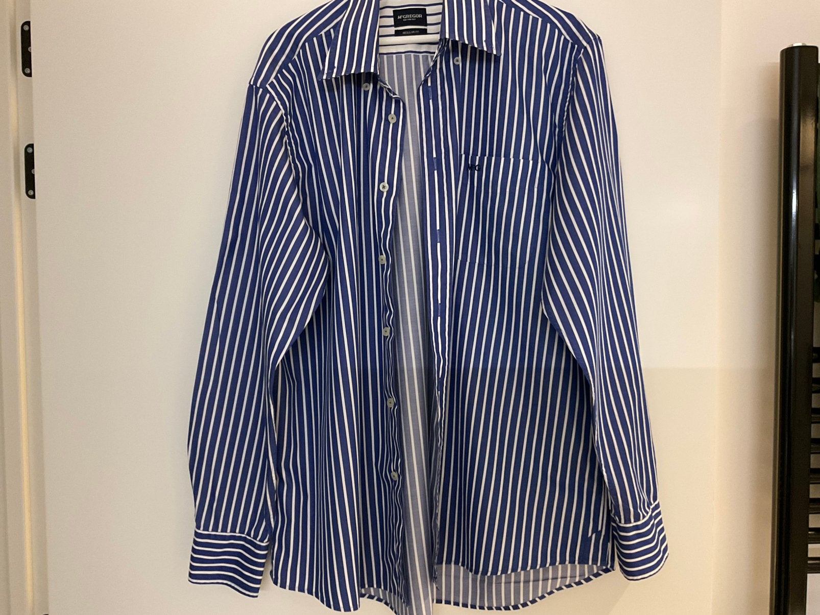 McGregor overhemd maat XL D5., Ophalen of Verzenden, Gedragen, Blauw, Halswijdte 43/44 (XL)