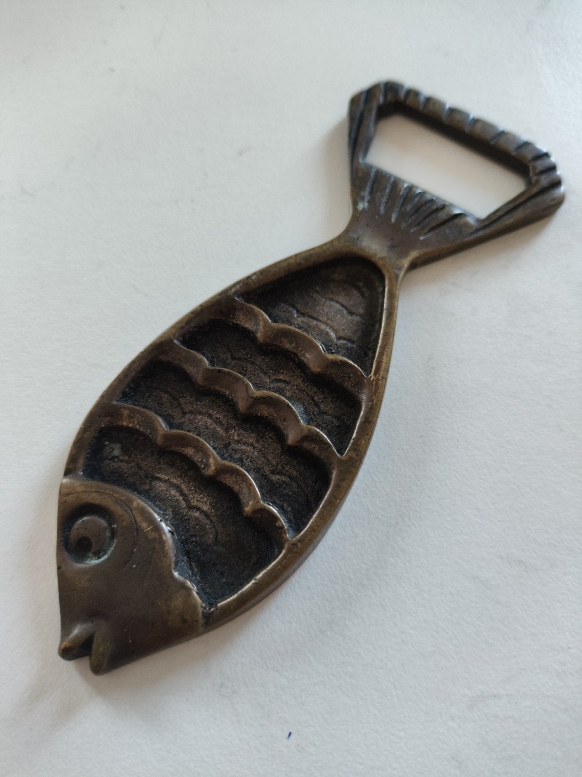 Vintage bronzen vis flesopener, Ophalen of Verzenden
