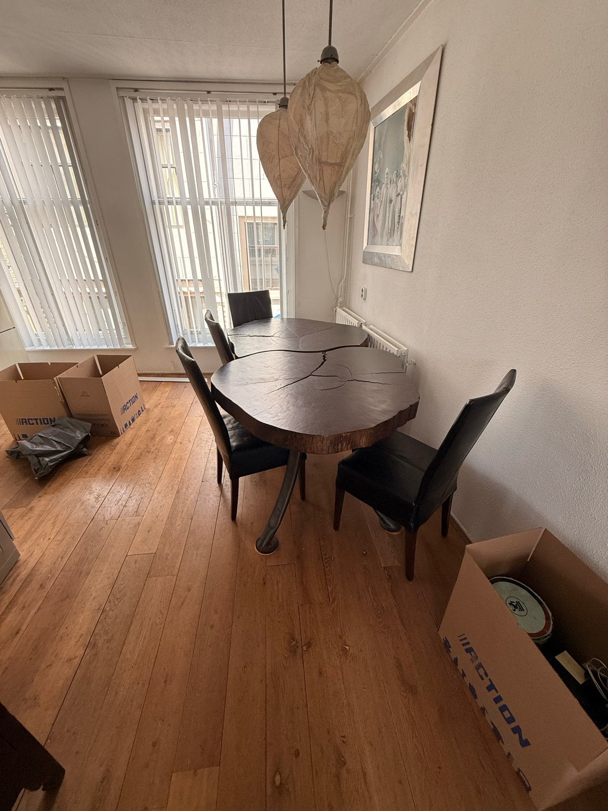 Unieke Opium eettafel met 4 stoelen, Ophalen, Gebruikt, 50 tot 100 cm, 150 tot 200 cm
