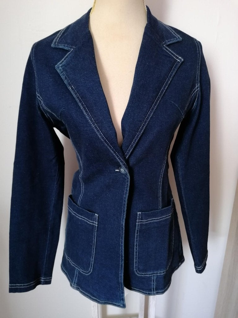 Blauw spijkercolbert van Wonder Woman mt. M, Maat 38/40 (M), Wonder Woman, Blauw, Ophalen of Verzenden
