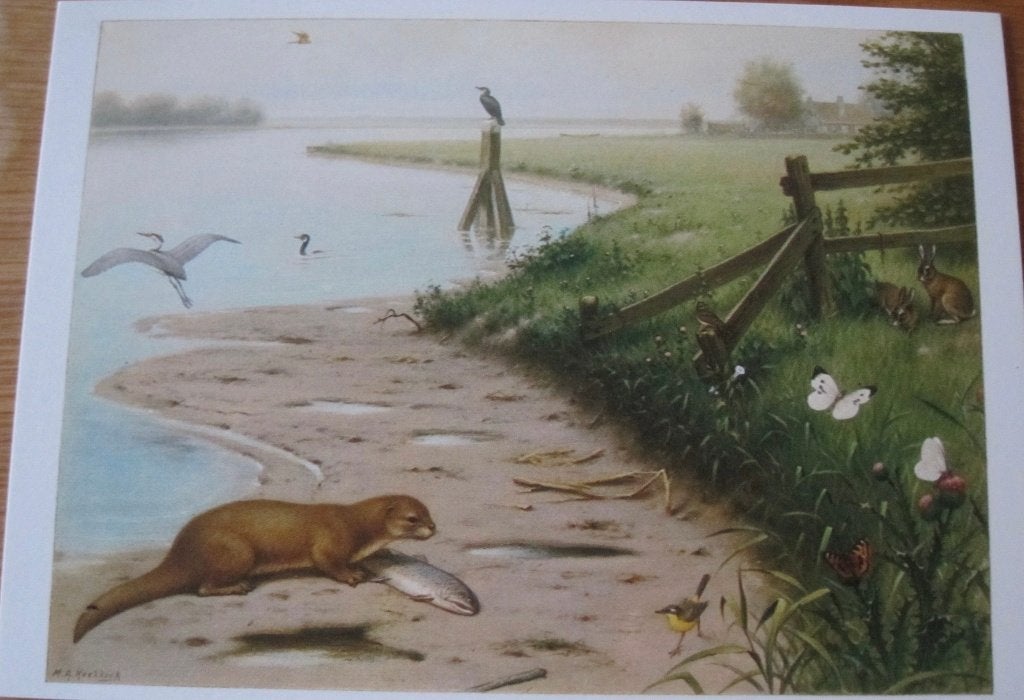 Voor het kind - aan de rivier - M.A. Koekkoek, Verzenden, 1980 tot heden, Gelopen, Overige thema's