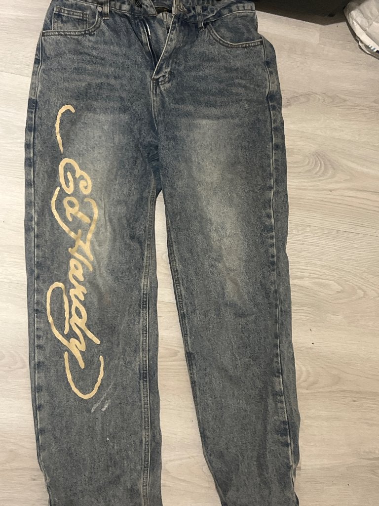 Ed hardy spijkerbroek, Blauw, Ophalen of Verzenden, Zo goed als nieuw, W30 - W32 (confectie 38/40)