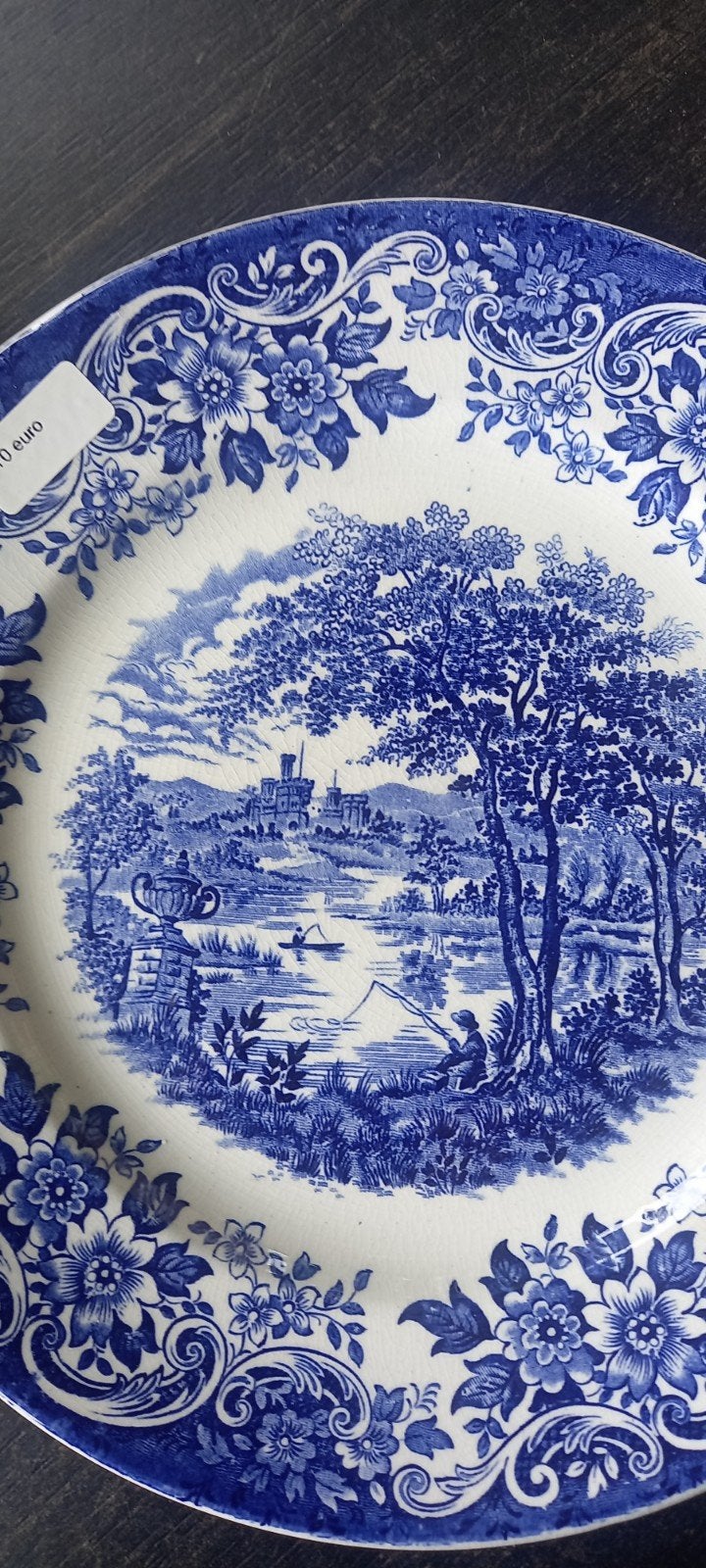 Antiek blauw-wit bord., Ophalen of Verzenden