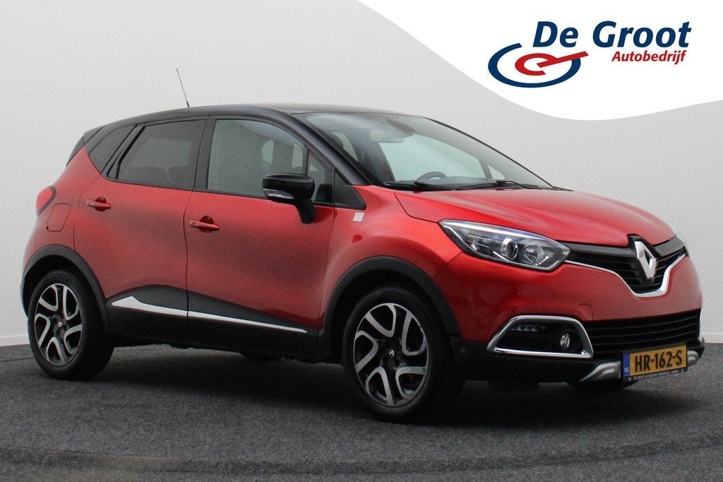 Renault Captur 1.2 TCe Helly Hansen Automaat Two-Tone, Navig, Euro 5, Zwart, 4 cilinders, Leder en Stof