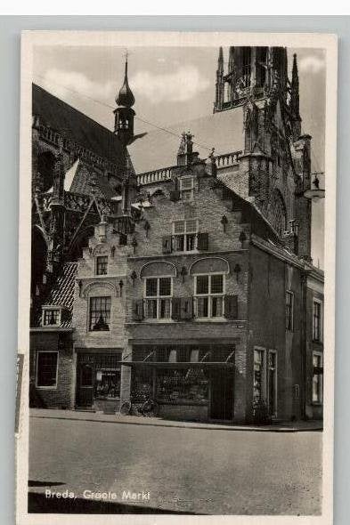 Breda Groote Markt Prachtkaart 4 postzegels st 1942