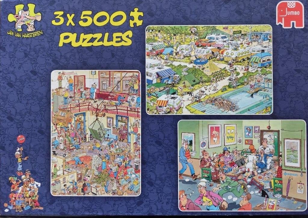 4 x Jan van Haasteren + 1 x King Puzzels, Ophalen of Verzenden, 500 t/m 1500 stukjes, Gebruikt, Legpuzzel