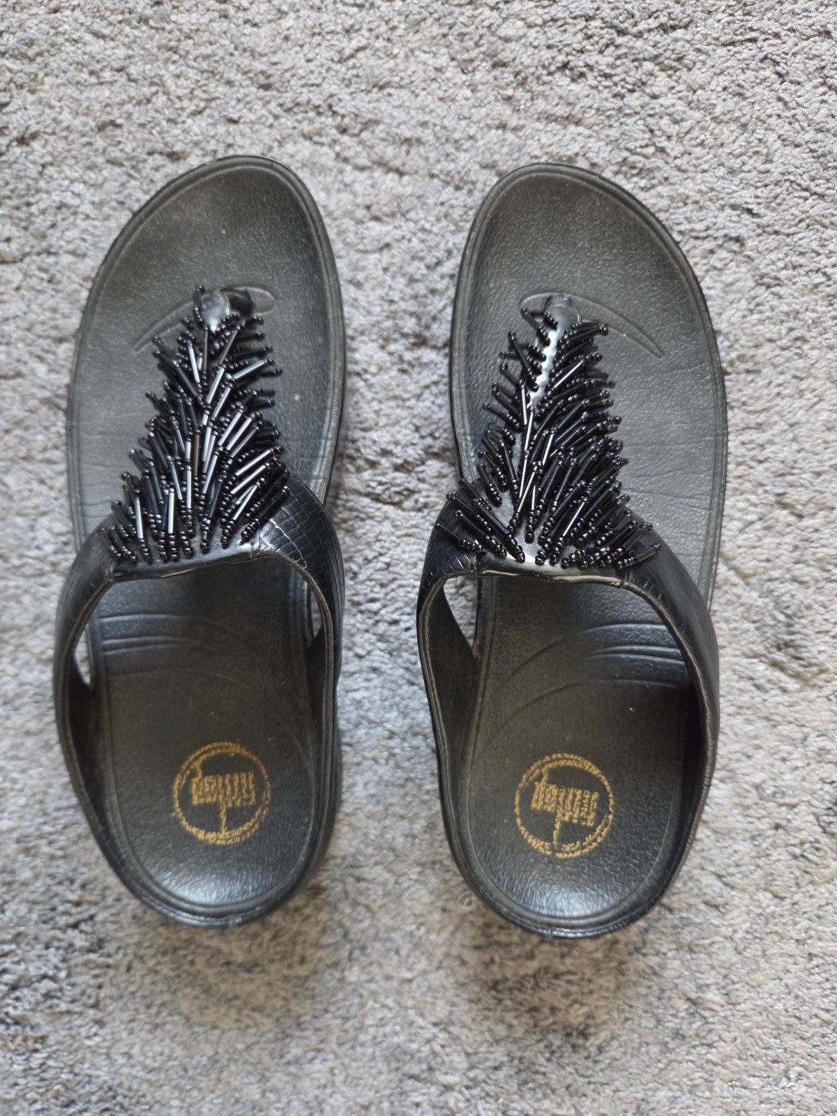FitFlop sandalen met kralen, maat 38, Slippers, Zwart, FitFlop, Ophalen of Verzenden
