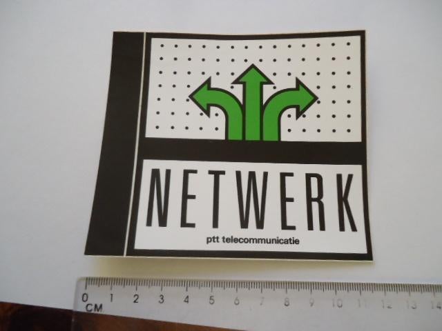 sticker oud PTT netwerk telecommunicatie retro, Verzenden, Zo goed als nieuw, Bedrijf of Vereniging