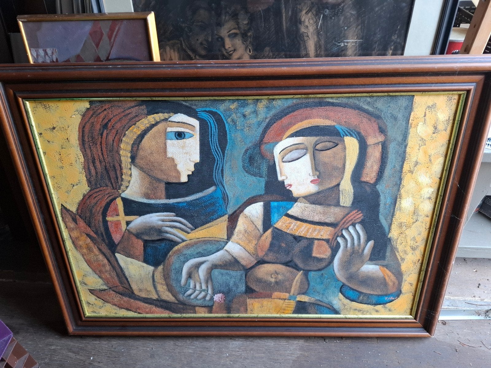 Abstract olieverfschilderij gesigneerd 'Tylor', Antiek en Kunst, Ophalen