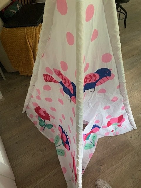 Speeltent tipi roze met vogels en vlinders, Ophalen, Gebruikt