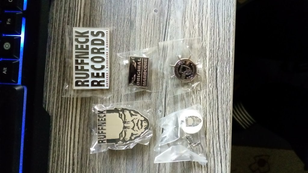 set ruffneck pins sleutelhanger en winkelwagenmnt, Ophalen of Verzenden, Nieuw