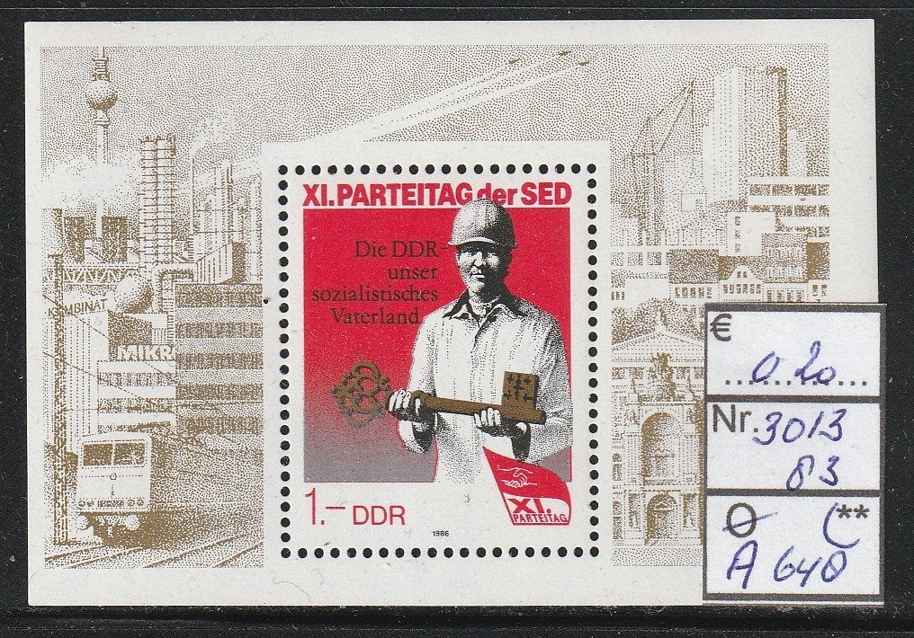 DDR SED Blok 83 Michel 3013 Nr.A648p, Verzenden, DDR, Postfris