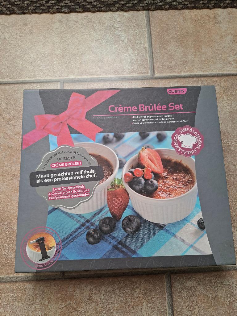 NIEUWE Gusta creme brulee set, Overige typen, Nieuw, Gusta, Ophalen of Verzenden