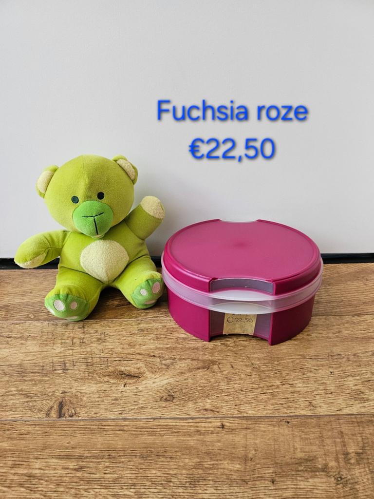 ☆ Tupperware fuchsia roze vensterdoos koektrommel €22,50, Ophalen of Verzenden, Gebruikt, Bak of Kom