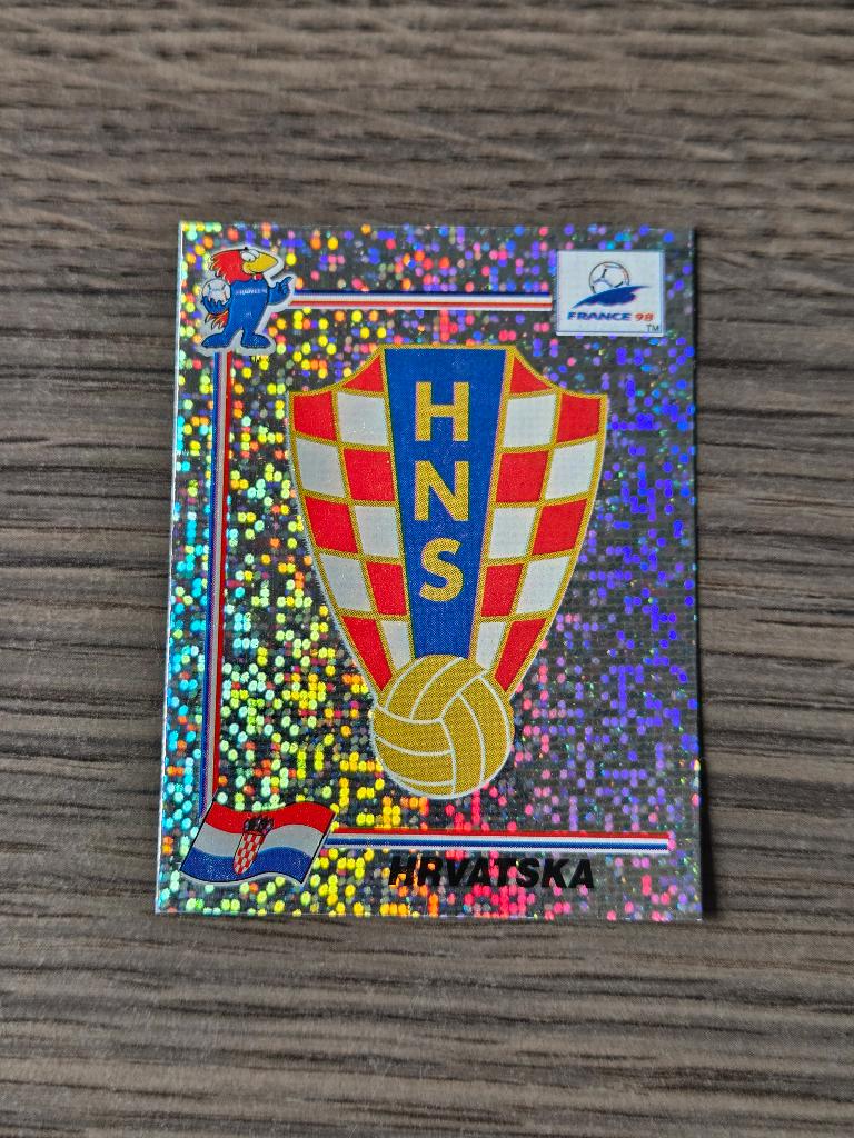 Panini World Cup Frankrijk 98 embleem Croatia wk 1998, Verzamelen, Ophalen of Verzenden, Zo goed als nieuw, Buitenlandse clubs