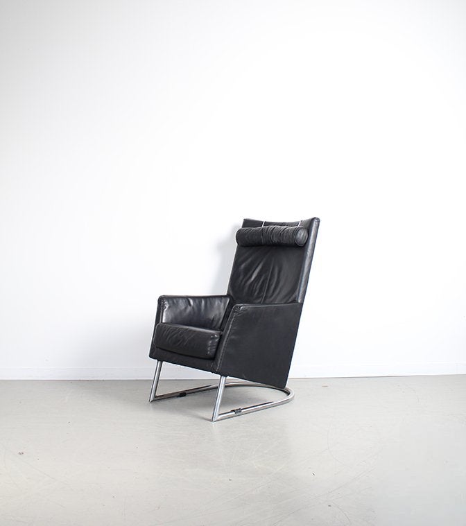 Montis Madonna Fauteuil Zwart Leer - Chroom