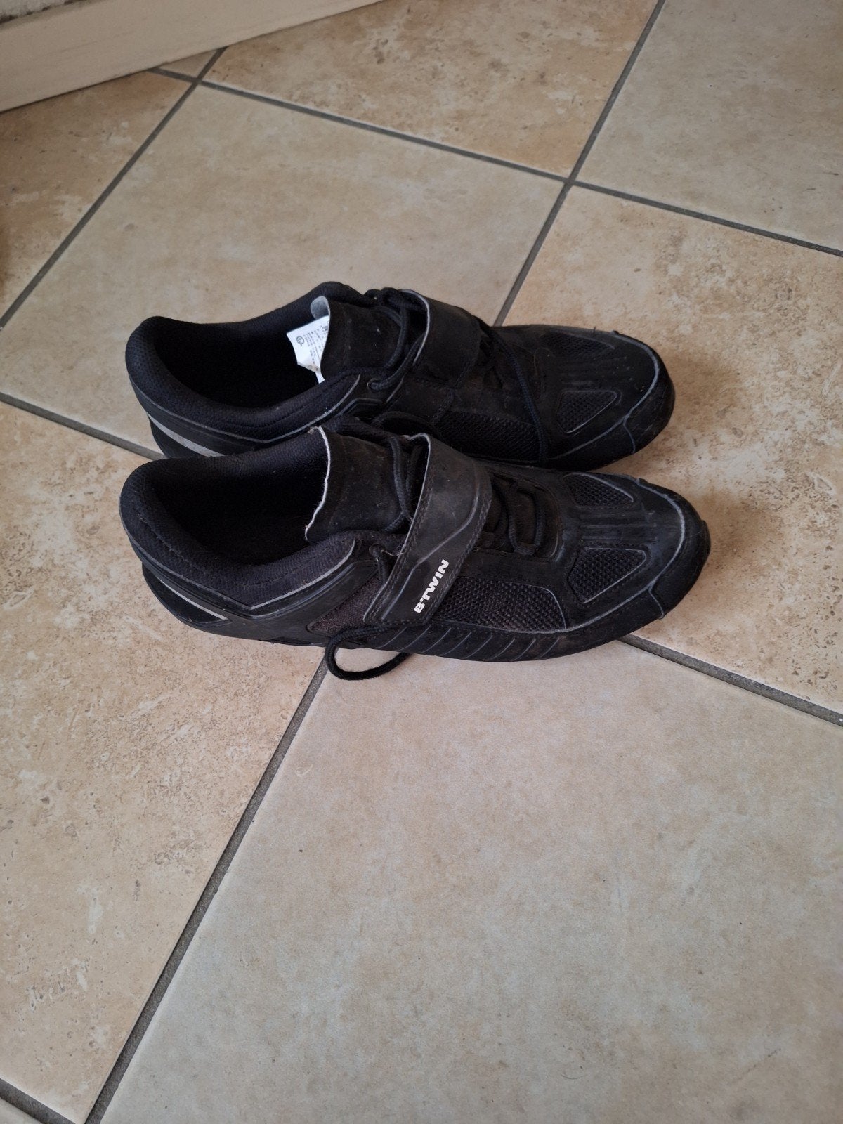 B'Twin Road Fietschoenen Maat 44 Zwart, Ophalen, Gebruikt, Dames, Schoenen