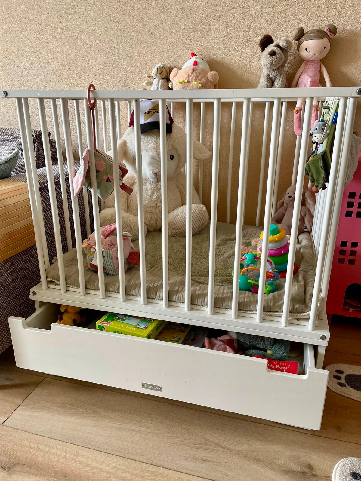 In zeer goede staat; box van het merk Bopita, Kinderen en Baby's, Boxen, Ophalen, Zo goed als nieuw, Vierkant, In hoogte verstelbaar