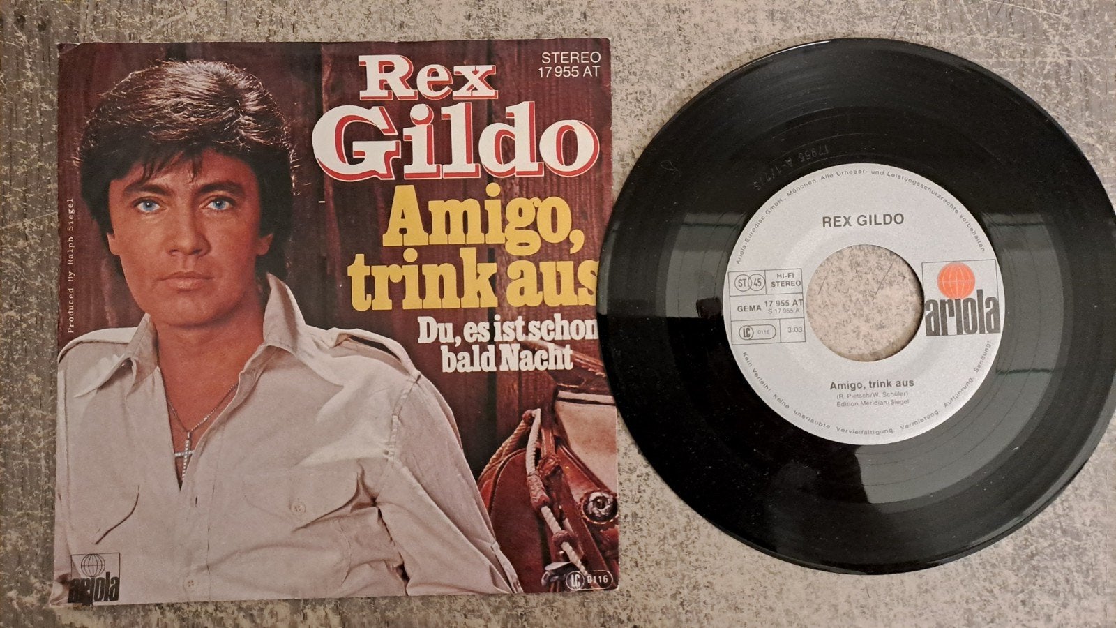Rex gildo  - Amigo trink aus, Cd's en Dvd's, Gebruikt, 7 inch, Pop, Fotohoes