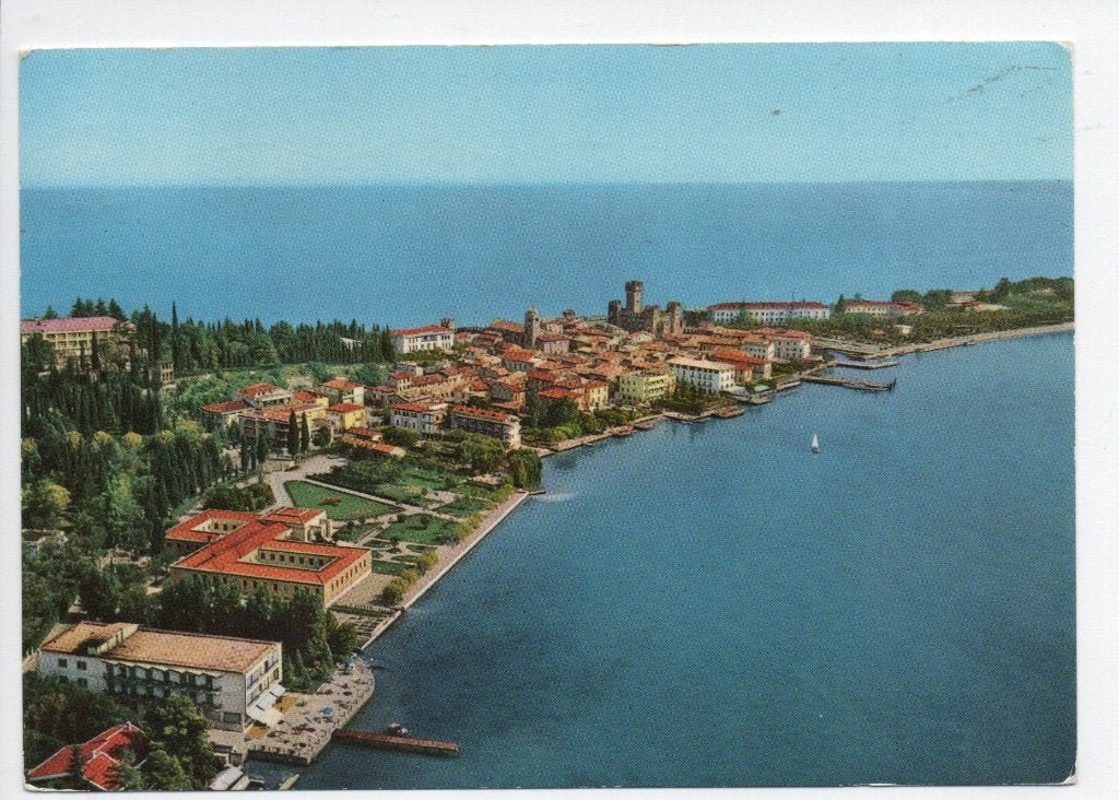 Italië. Ansichtkaart Sirmione, Gardameer, Italië - Panorama, Ophalen of Verzenden, 1960 tot 1980, Gelopen, Italië