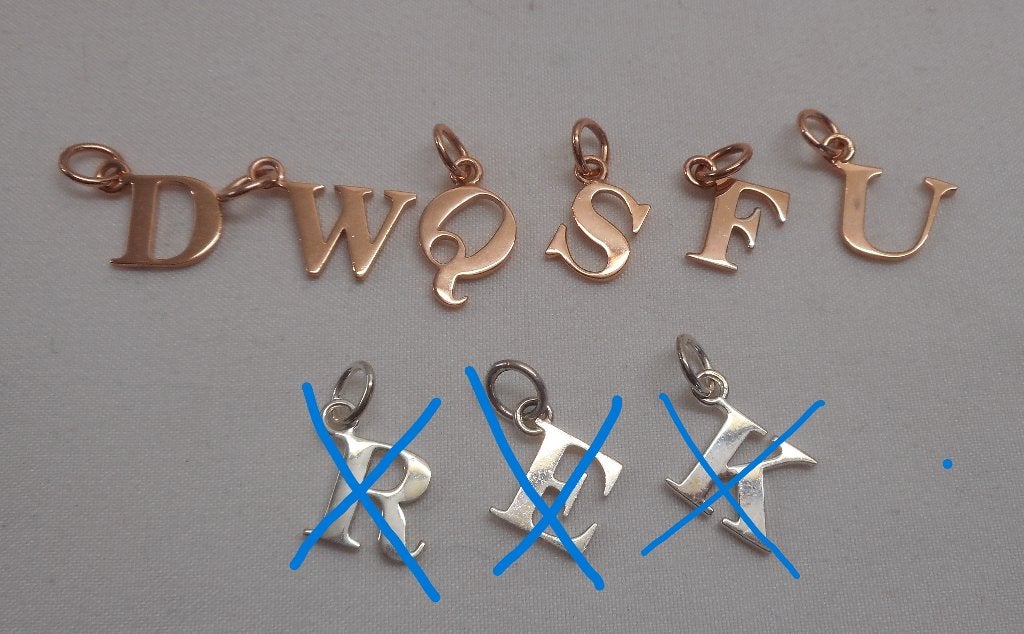 Zilveren roségoud vergulde letter hangers Thomas Sabo nr.274