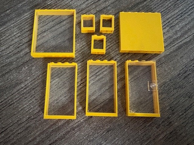 lego Moc ramen, deur met gele kozijnen (zie foto), Ophalen of Verzenden, Zo goed als nieuw, MOC (eigen creatie), Lego