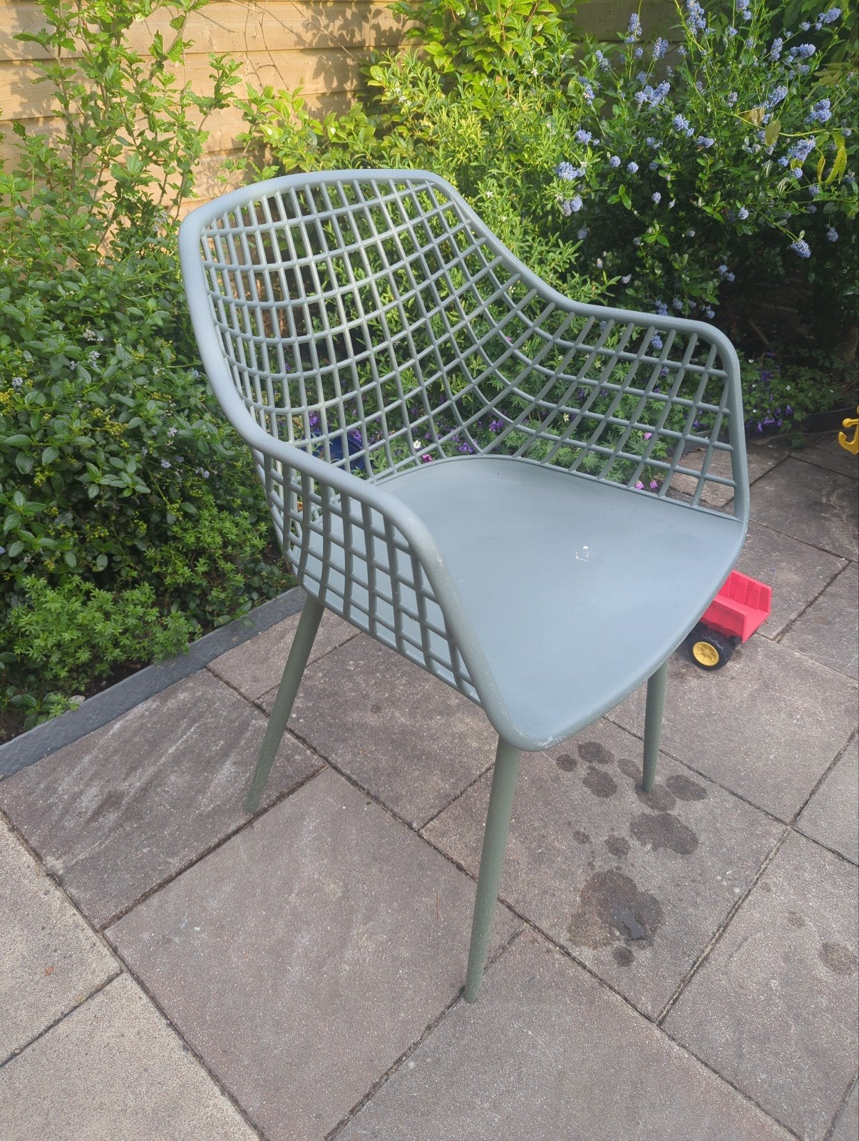 2 kwantum tuinstoelen webbing groen kuipstoel, Ophalen, Kunststof
