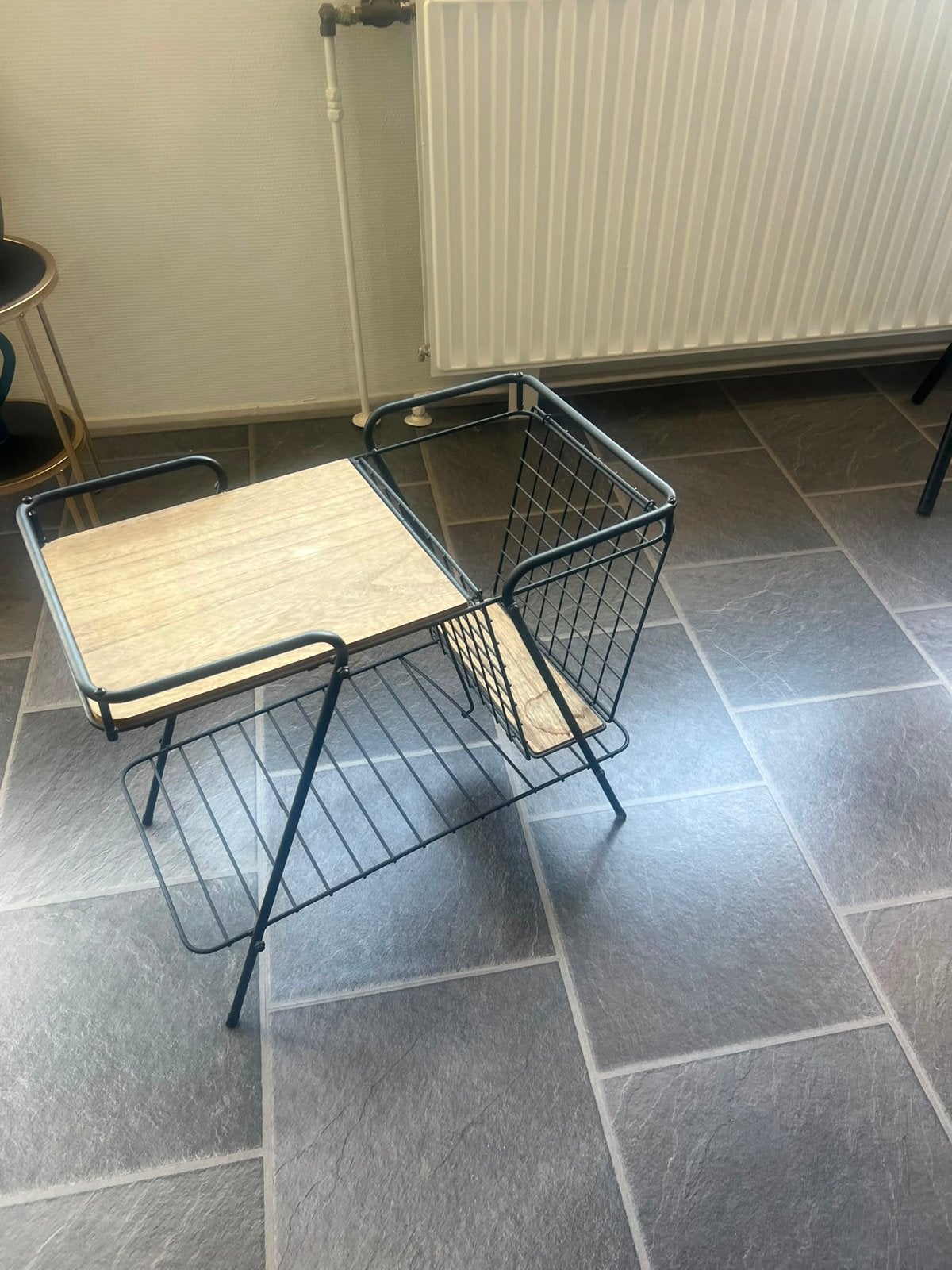 Gratis afhalen tafels en kastje zie fotos, Minder dan 45 cm, Gebruikt, Metaal of Aluminium, Rechthoekig