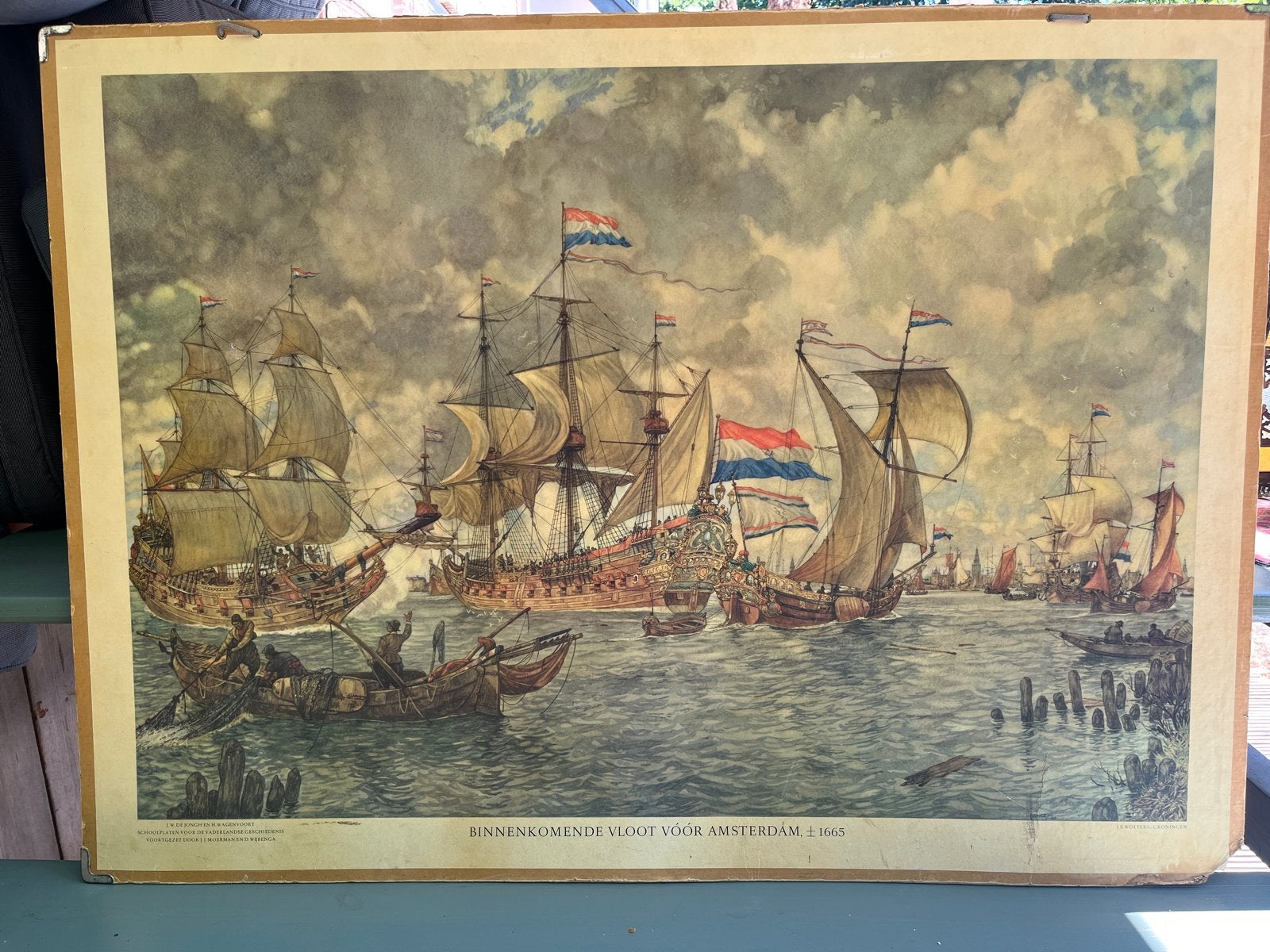 Historische schoolplaat: Binnenkomende vloot Amsterdam 1683, Ophalen, Geschiedenis