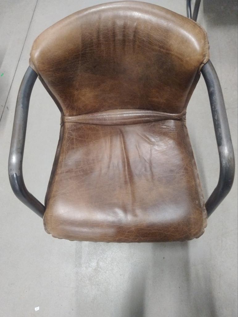 Set van 6 Benedict stoelen - Leer met vintage patina, Ophalen, Gebruikt, Bruin, Vintage, Industrieel