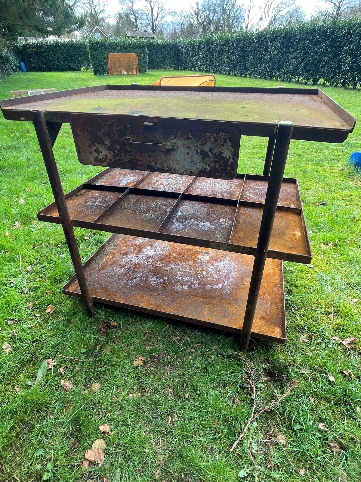 Robuuste Lastafel / Werkbank met Lades - Gebruikt, Doe-het-zelf en Verbouw, Ophalen, Gebruikt, 70 tot 120 cm