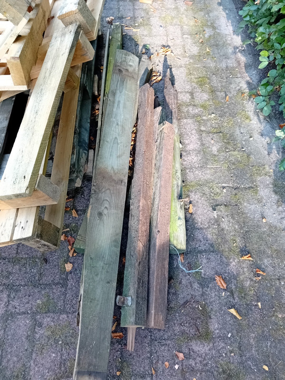Diverse partij hout: balken, planken en pallets, Ophalen, Gebruikt, 50 mm of meer, Balk