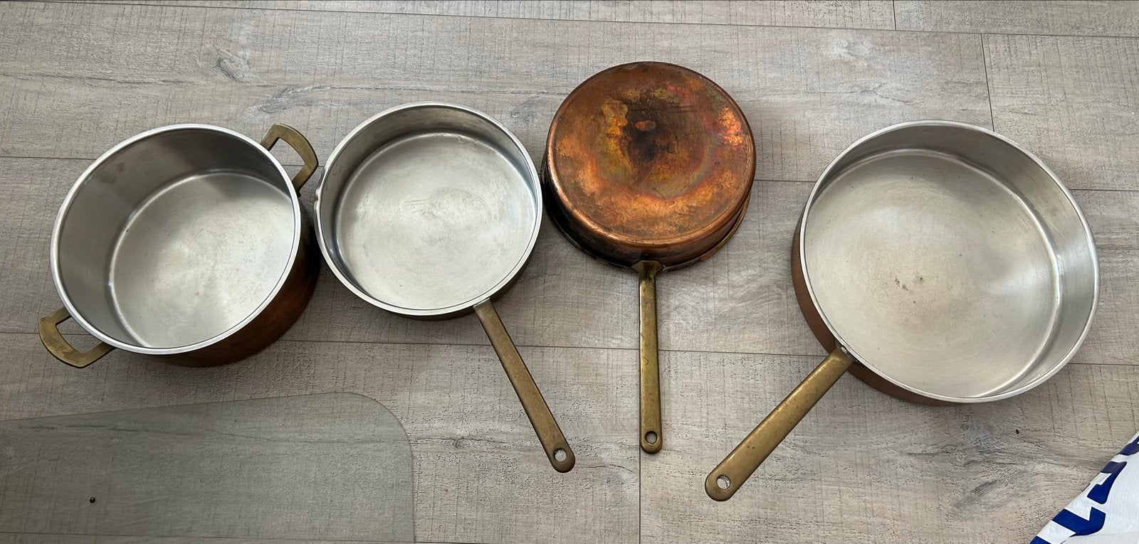 Culinox Koperen Pannenset - 4-delig, Made in Switzerland, Huis en Inrichting, Ophalen, Pannenset, Overige merken, Koper