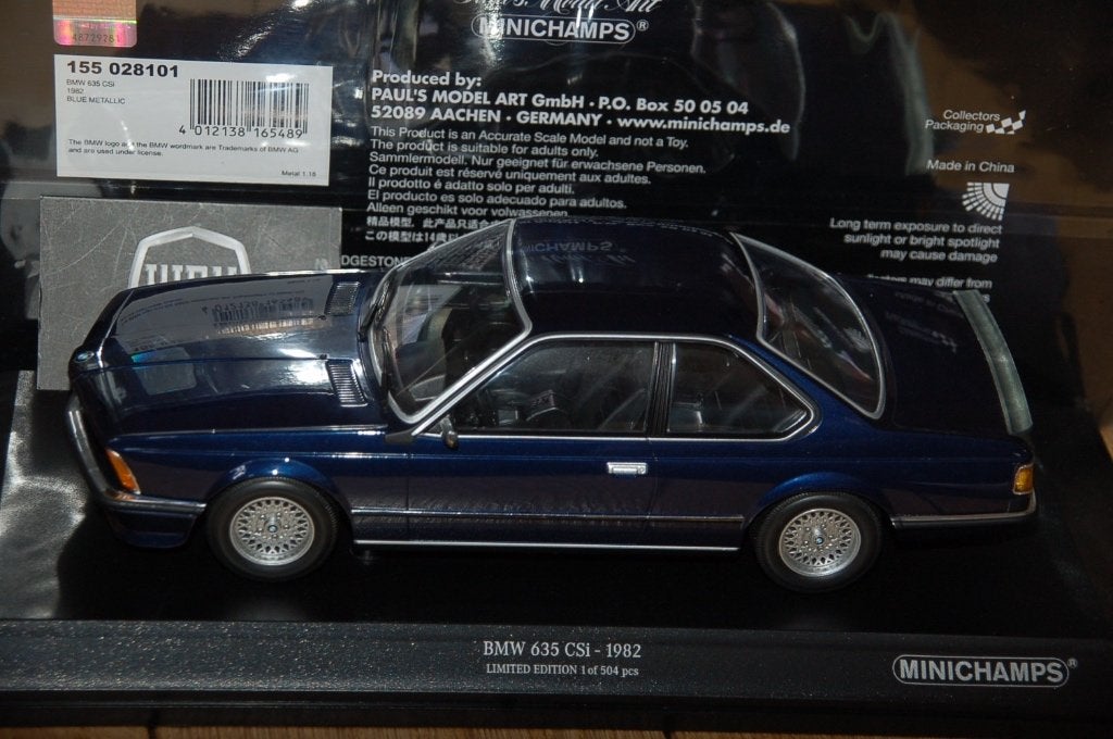 1:18 BMW 635 CSI blue Minichamps WRH, Hobby en Vrije tijd, Verzenden, Zo goed als nieuw, Auto, MiniChamps
