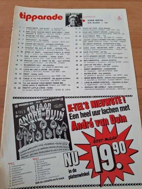 Veronica Top 40 1976 Andre van Duin Tumbleweeds Bob Bouber, Verzenden, Gebruikt, Boek, Tijdschrift of Artikel