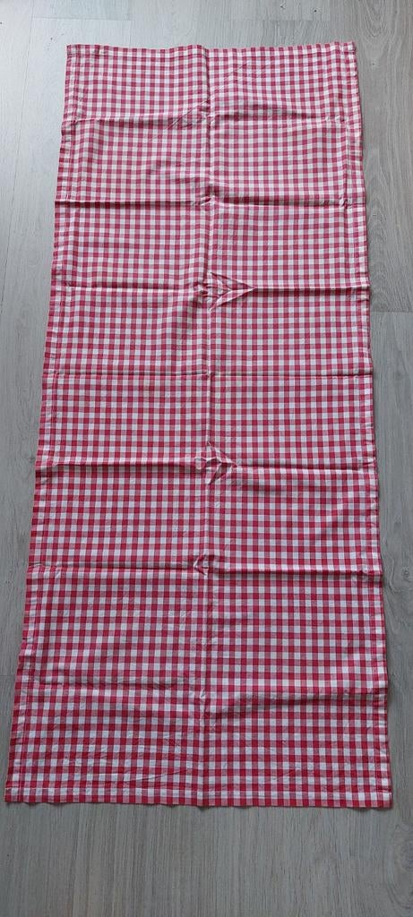 Rood-wit geblokte tafelloper, Huis en Inrichting, Tafelkleden, Ophalen of Verzenden, Rechthoek