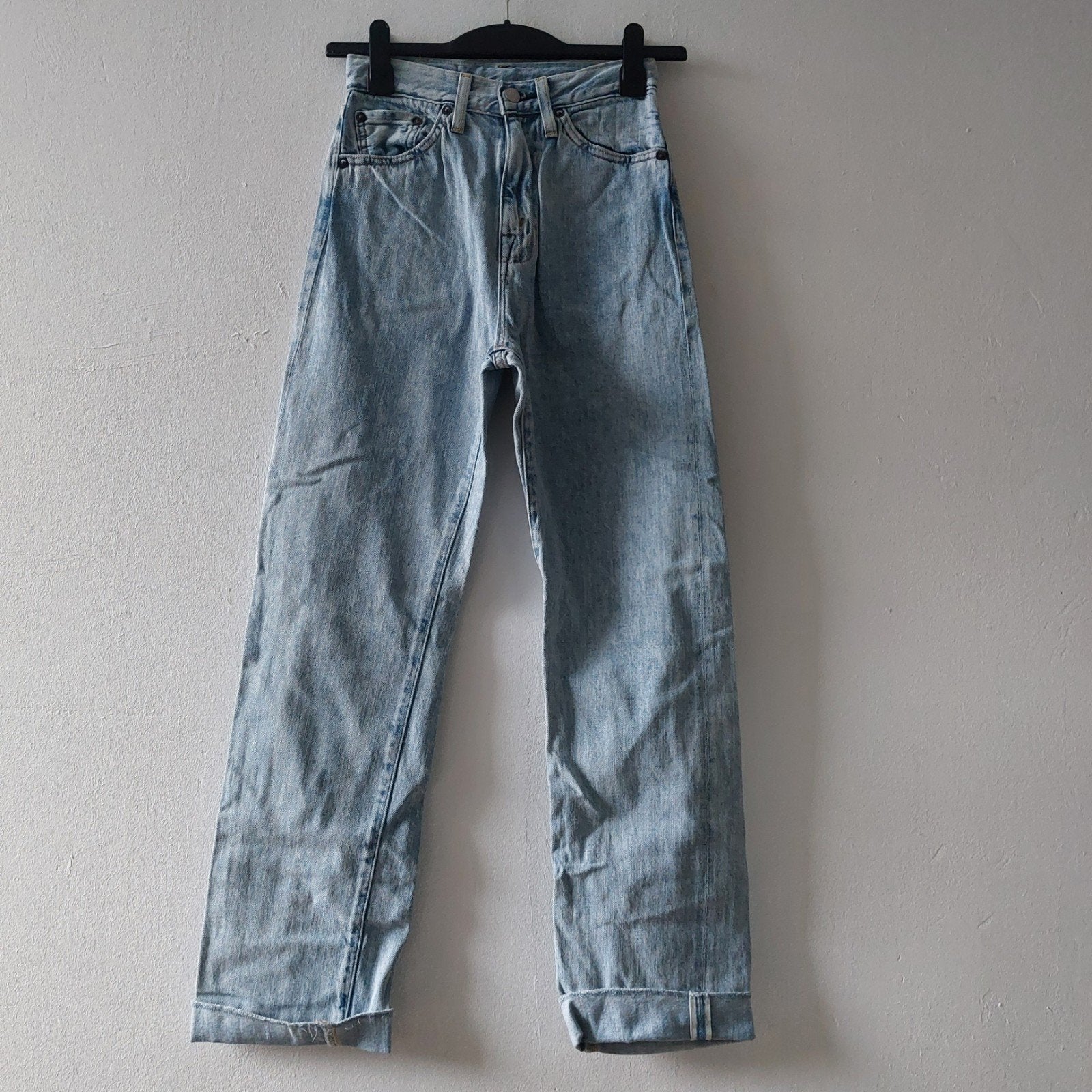 Levis Vintage Clothing 701 big E Selvedge jeans, Ophalen of Verzenden, Zo goed als nieuw, Blauw, W27 (confectie 34) of kleiner
