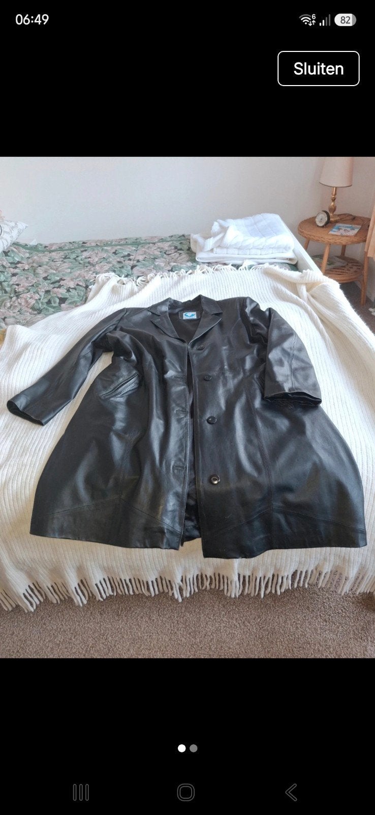 Leren jas / lange blazer zwart maat 42-44, Ophalen of Verzenden, Gedragen, Maat 42/44 (L), Zwart